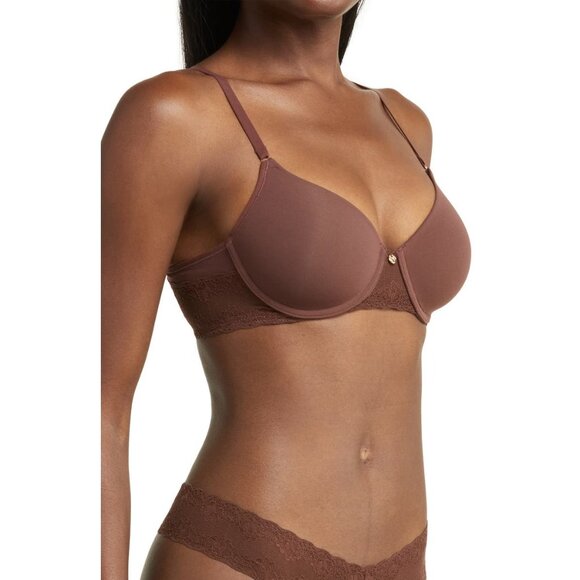 🆕NATORI Bliss Full Underwire T-Shirt Bra 32C Java Brown #721154 - Picture 3 of 9